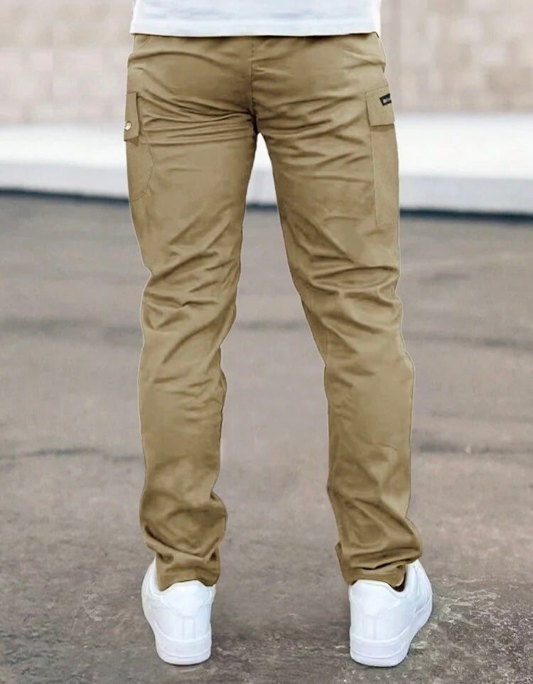 Khaki Drawstring Cargo Pants