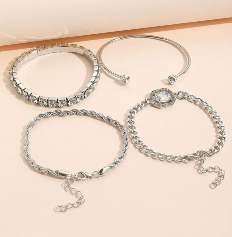 Cuban Diamond Bracelet Set