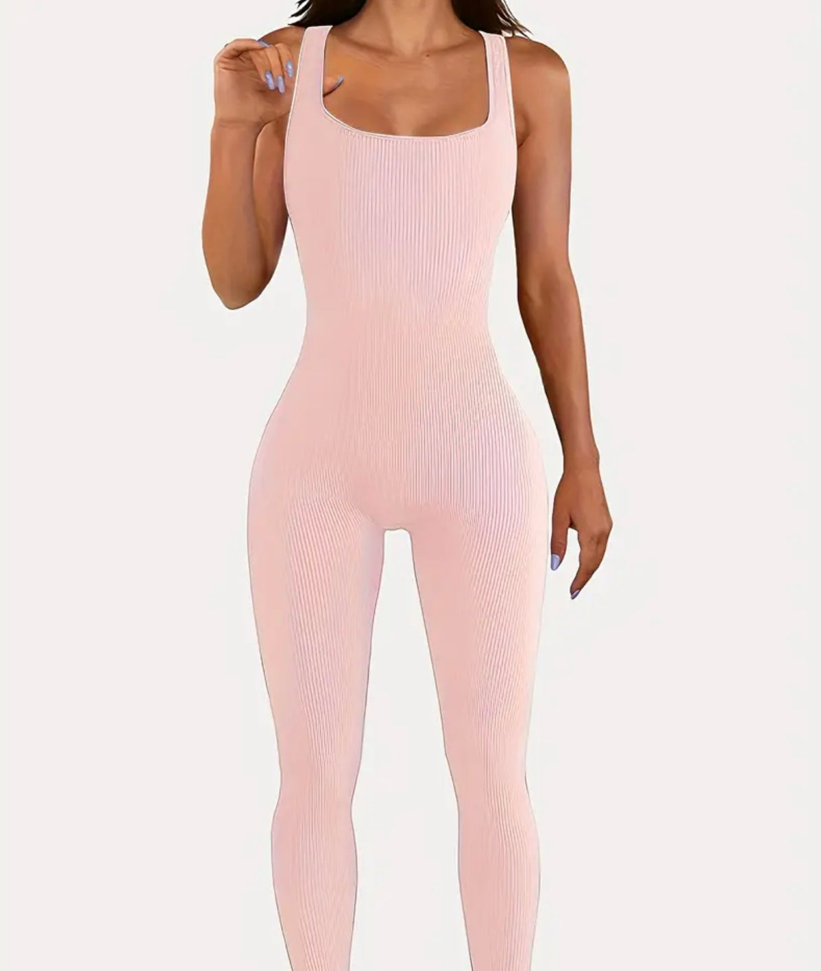 Solid Ribbed Lounge Jumpsuit