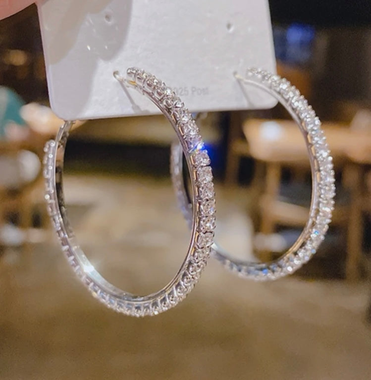 Diamond Sliver Hoops