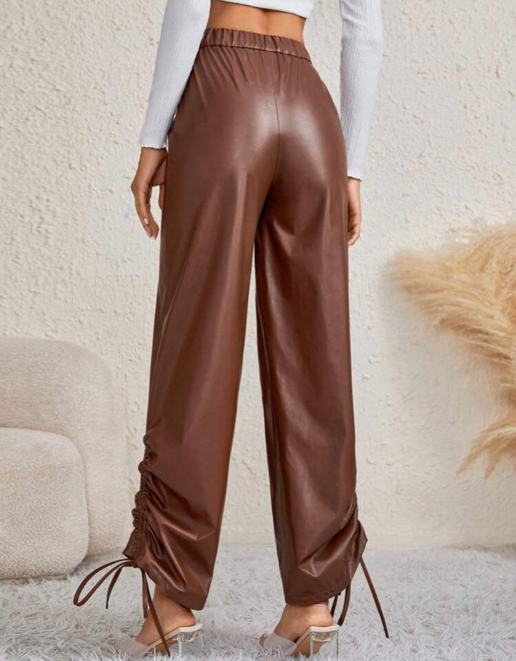 Leather Drawstring Pants