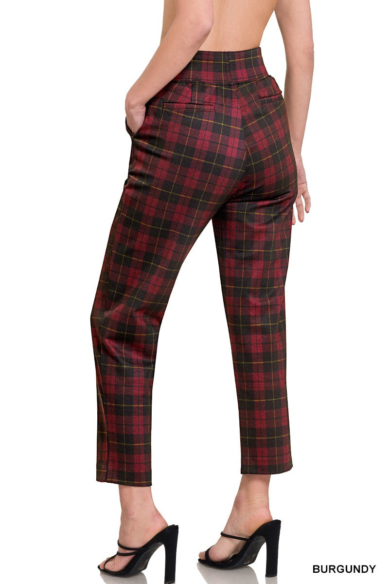 Stacy Plaid Stretch Dress Pants