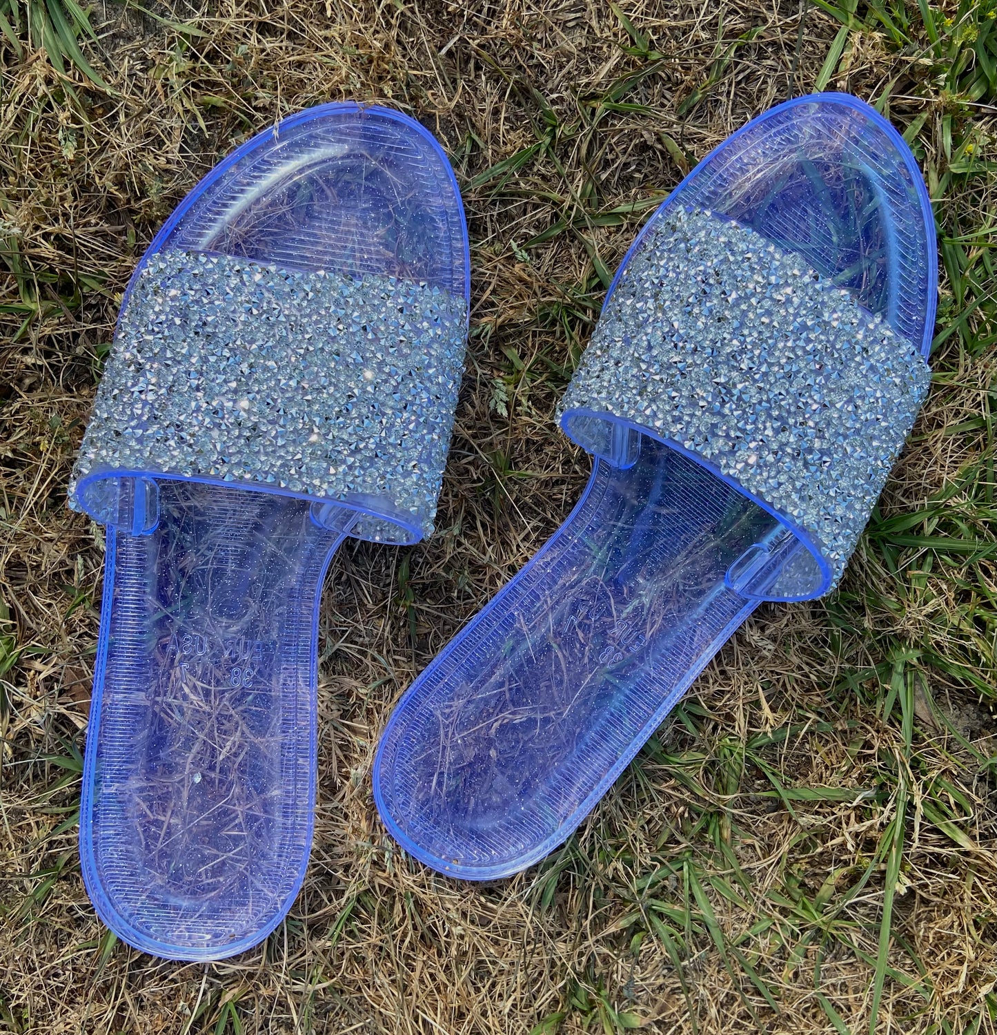 Clear Jelly Rhinestone Sandals
