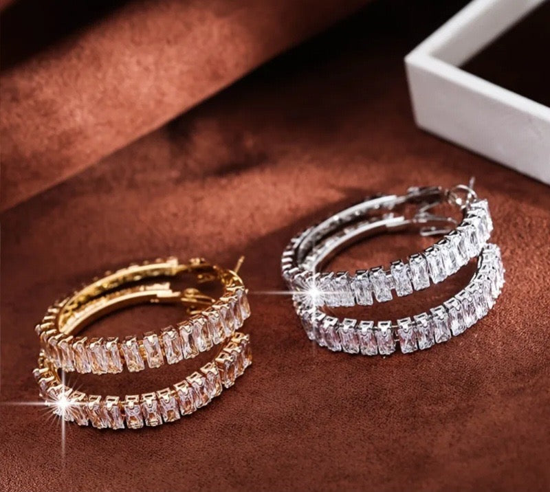 Diamond Hoop Earrings