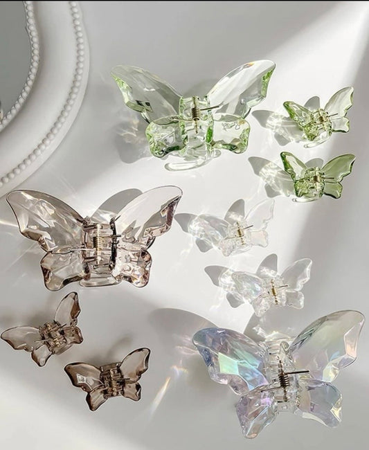 Crystal Clear Butterfly Clip Sets