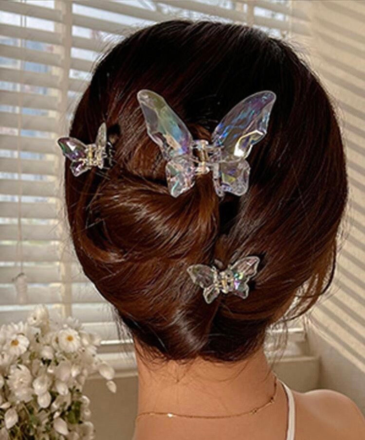 Crystal Clear Butterfly Clip Sets