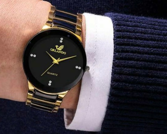 Black & Gold Men Watch