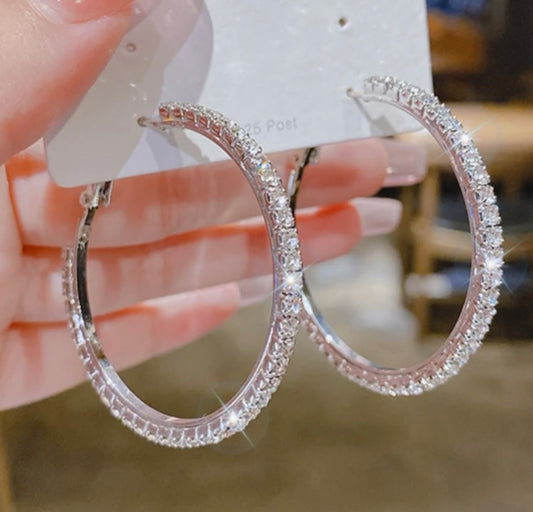 Diamond Sliver Hoops