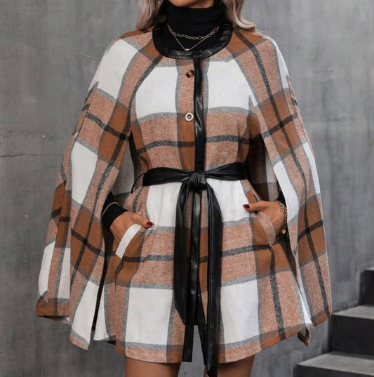 Shanna Plaid Belted Coat