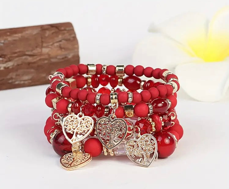 Blossom Red Bracelet Set