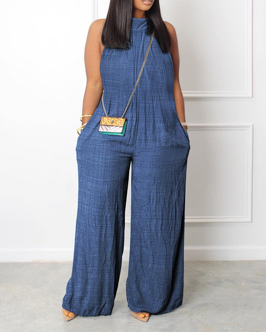 Design Wide Leg Jumpsuit With Pockets