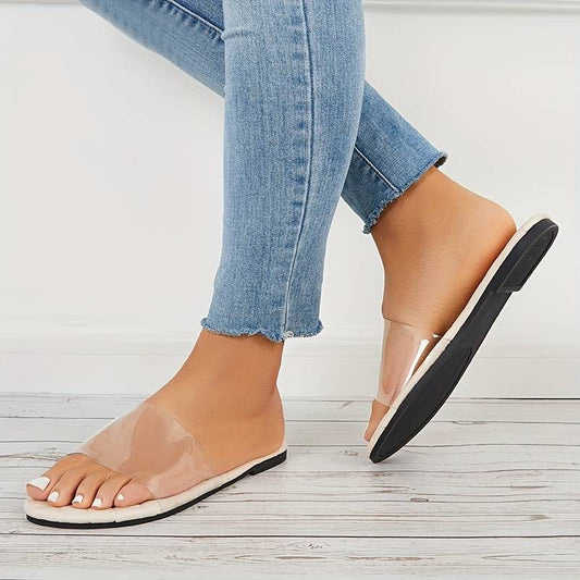 Clear Open Toe Flat Sandals