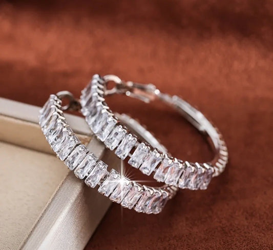 Diamond Hoop Earrings