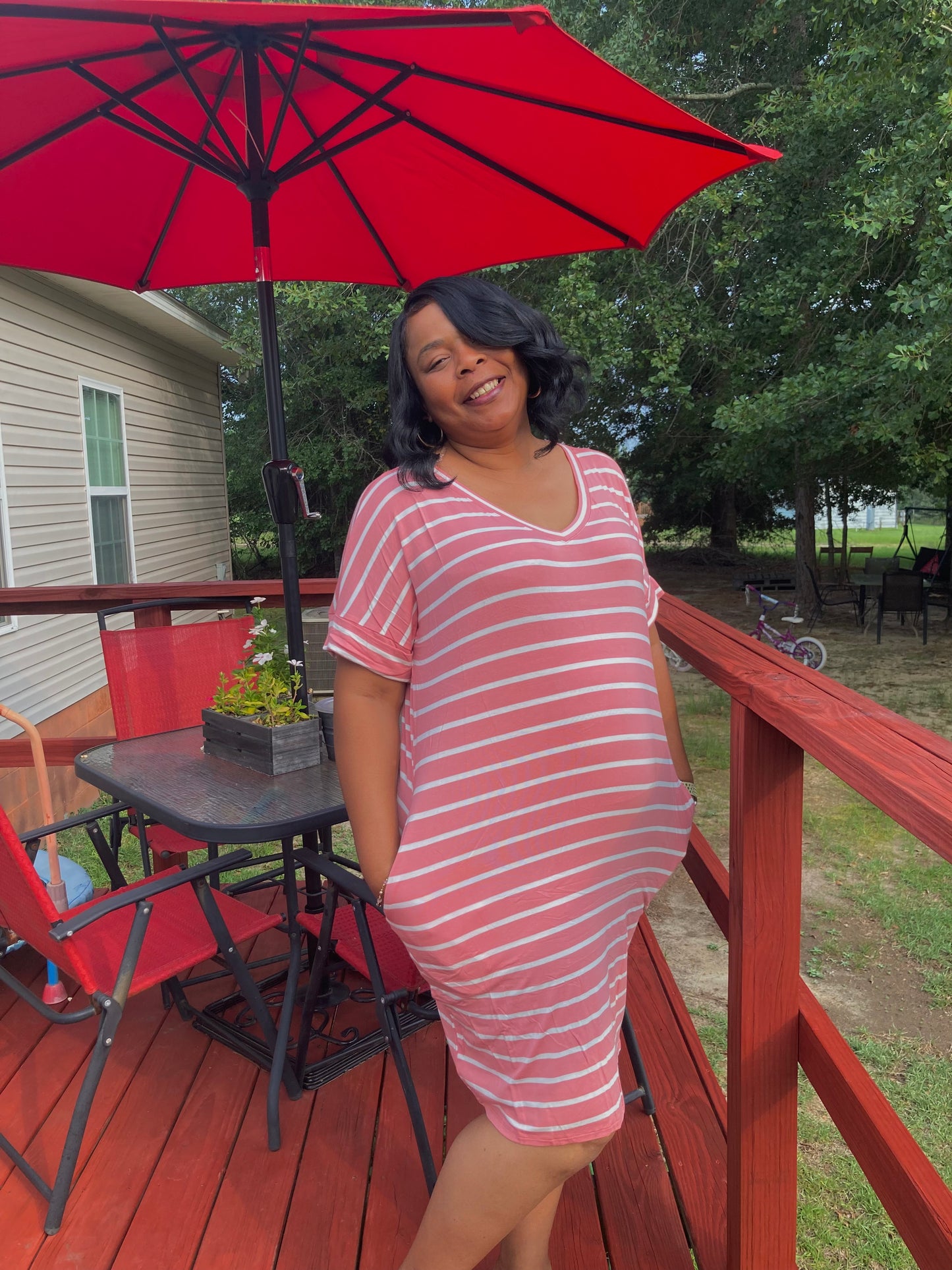 Maxi Striped Dress With Pockets