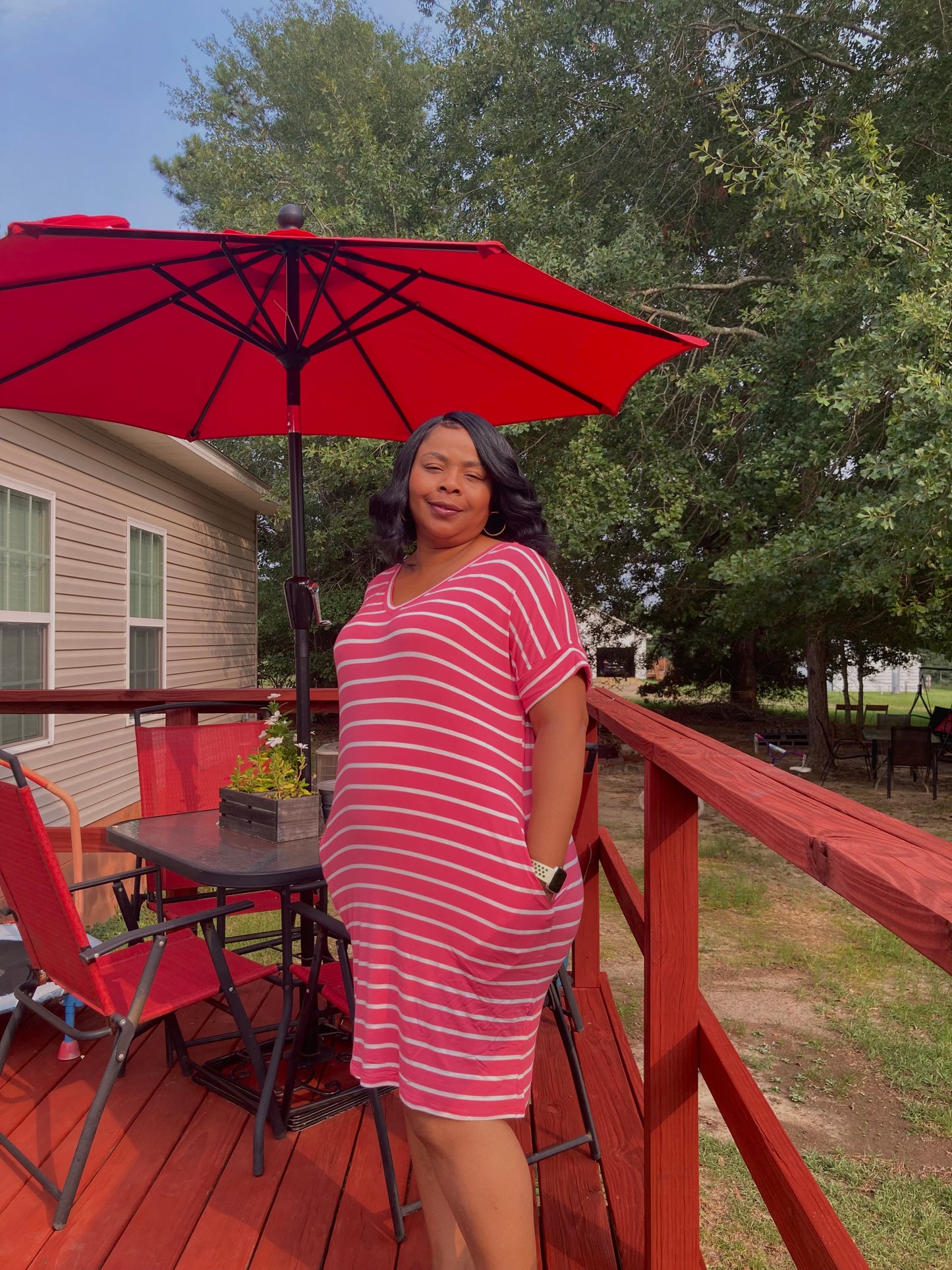 Maxi Striped Dress With Pockets